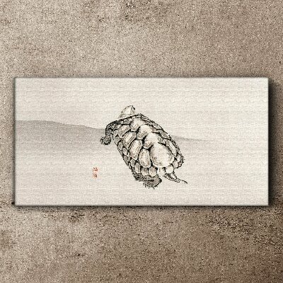 Tableau toile imprimée Tortue sur un fond minimaliste