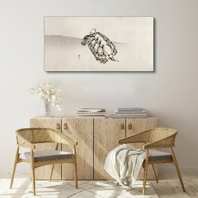 Tableau toile imprimée Tortue sur un fond minimaliste