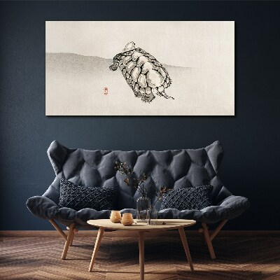 Tableau toile imprimée Tortue sur un fond minimaliste
