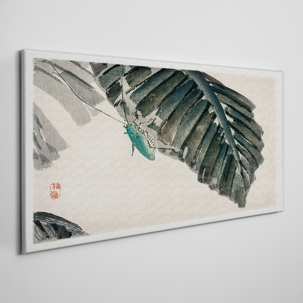 Tableau imprimé sur toile Un insecte mince sur les feuilles