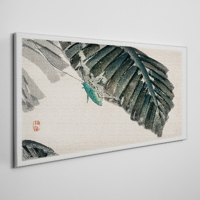 Tableau imprimé sur toile Un insecte mince sur les feuilles