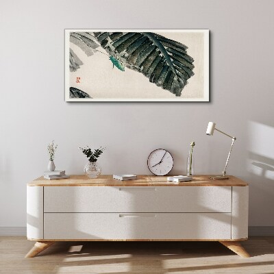 Tableau imprimé sur toile Un insecte mince sur les feuilles