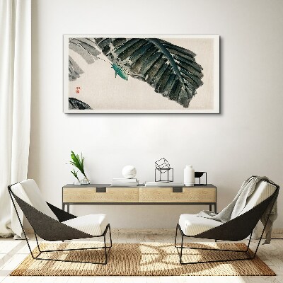 Tableau imprimé sur toile Un insecte mince sur les feuilles
