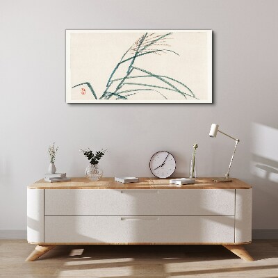 Tableau sur toile Feuilles d'herbe délicates