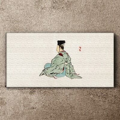 Tableau toile imprimée Beauté japonaise en kimono traditionnel