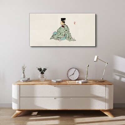Tableau toile imprimée Beauté japonaise en kimono traditionnel