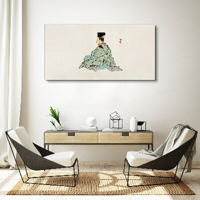 Tableau toile imprimée Beauté japonaise en kimono traditionnel