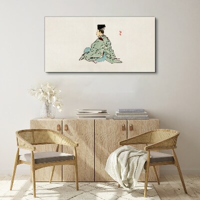 Tableau toile imprimée Beauté japonaise en kimono traditionnel