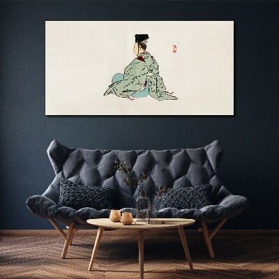 Tableau toile imprimée Beauté japonaise en kimono traditionnel