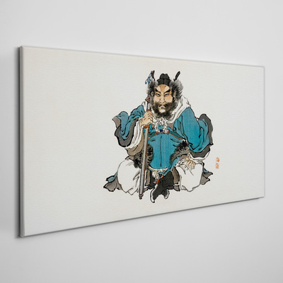 Tableau imprimé sur toile Maître en robe bleue