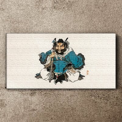 Tableau imprimé sur toile Maître en robe bleue