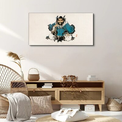 Tableau imprimé sur toile Maître en robe bleue