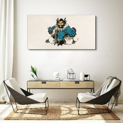 Tableau imprimé sur toile Maître en robe bleue