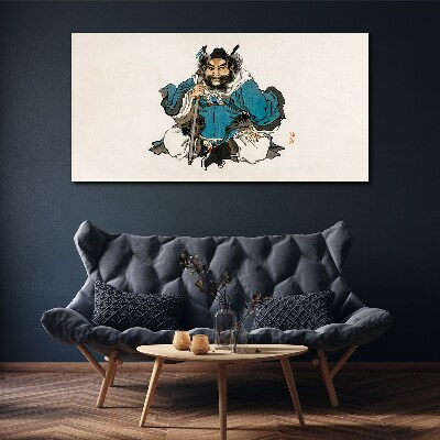 Tableau imprimé sur toile Maître en robe bleue