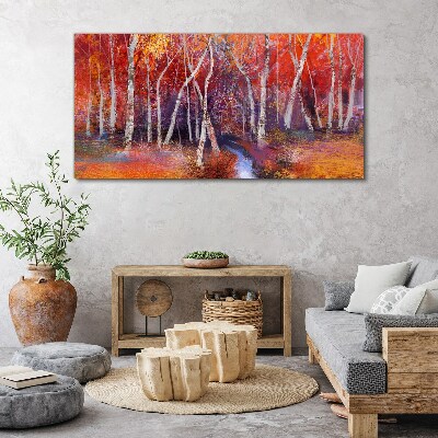 Tableau sur toile Automne coloré dans la forêt