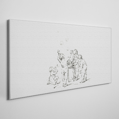 Tableau sur toile Enfants jouant avec des bulles de savon