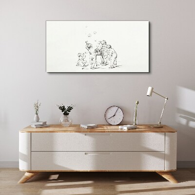 Tableau sur toile Enfants jouant avec des bulles de savon