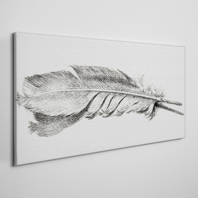 Tableau imprimé sur toile La délicatesse d'une plume sur fond blanc