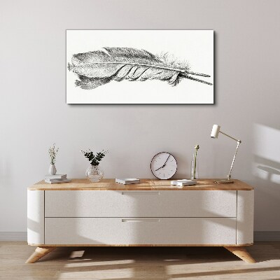 Tableau imprimé sur toile La délicatesse d'une plume sur fond blanc