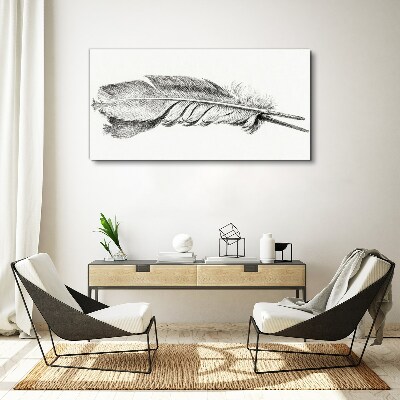 Tableau imprimé sur toile La délicatesse d'une plume sur fond blanc