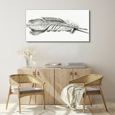 Tableau imprimé sur toile La délicatesse d'une plume sur fond blanc