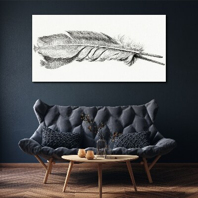 Tableau imprimé sur toile La délicatesse d'une plume sur fond blanc