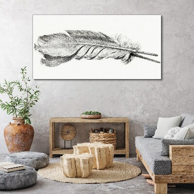 Tableau imprimé sur toile La délicatesse d'une plume sur fond blanc