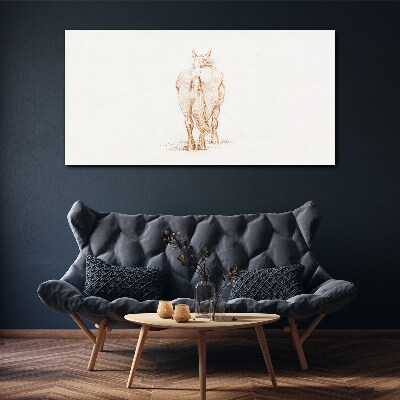 Tableau imprimé sur toile « Le dos du cheval dans une teinte délicate »
