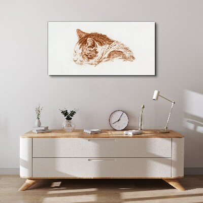 Tableau imprimé sur toile Le moment de sommeil d'un chat