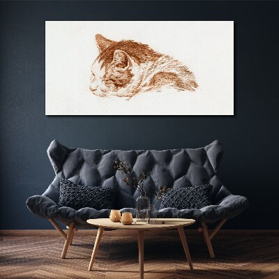 Tableau imprimé sur toile Le moment de sommeil d'un chat