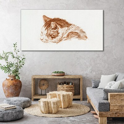 Tableau imprimé sur toile Le moment de sommeil d'un chat