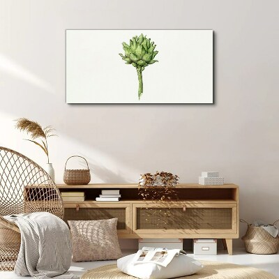 Tableau toile imprimée Artichaut vert sur fond blanc