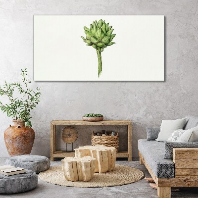 Tableau toile imprimée Artichaut vert sur fond blanc