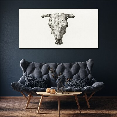 Tableau imprimé sur toile Crâne sur fond blanc