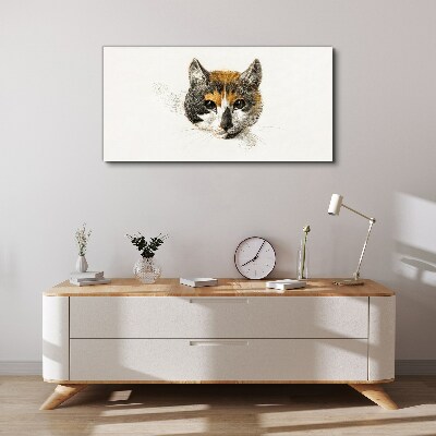 Tableau sur toile Portrait d'un chat aux nuances délicates