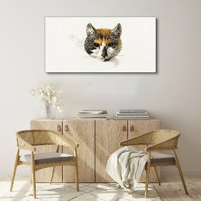 Tableau sur toile Portrait d'un chat aux nuances délicates
