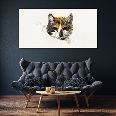 Tableau sur toile Portrait d'un chat aux nuances délicates