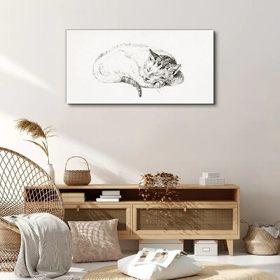 Tableau toile imprimée Chat endormi