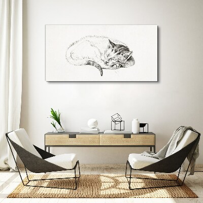 Tableau toile imprimée Chat endormi