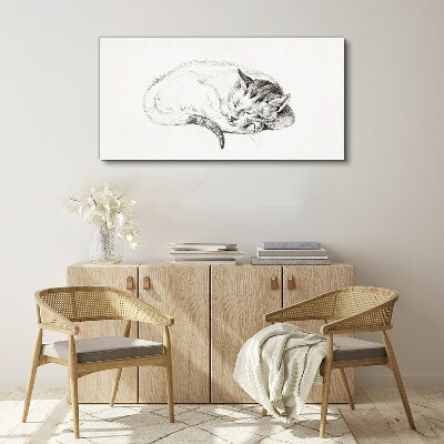 Tableau toile imprimée Chat endormi