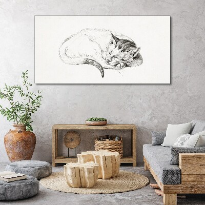 Tableau toile imprimée Chat endormi