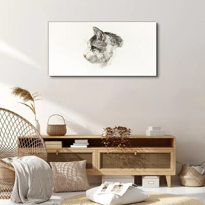 Tableau sur toile Portrait d'un chat sur fond blanc