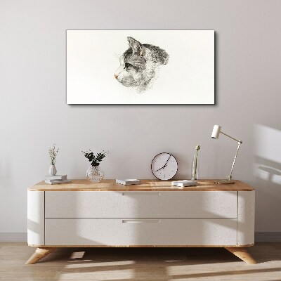 Tableau sur toile Portrait d'un chat sur fond blanc