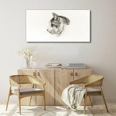Tableau sur toile Portrait d'un chat sur fond blanc