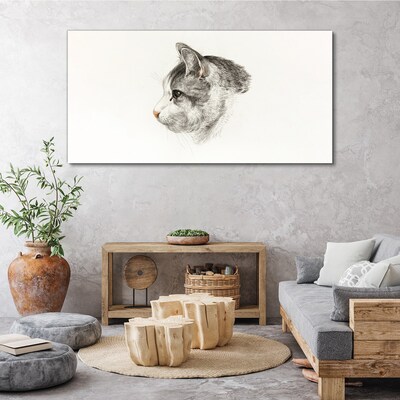Tableau sur toile Portrait d'un chat sur fond blanc