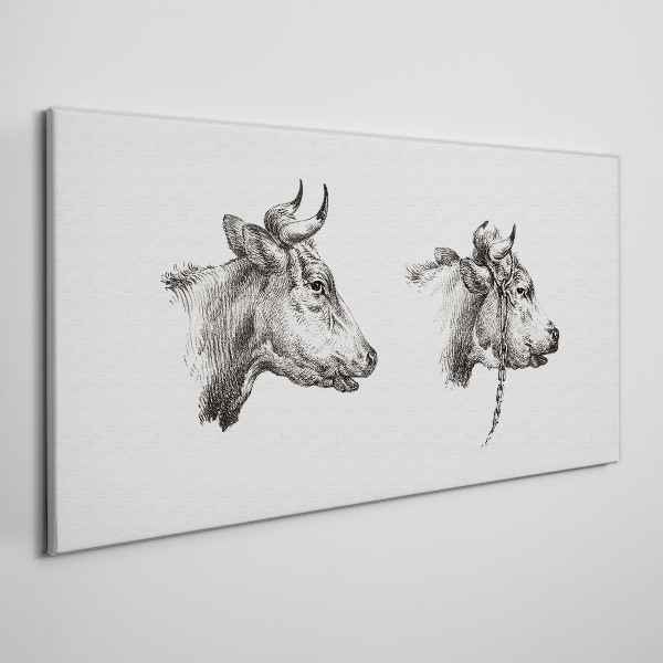 Tableau imprimé sur toile Portrait de deux vaches