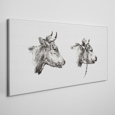 Tableau imprimé sur toile Portrait de deux vaches