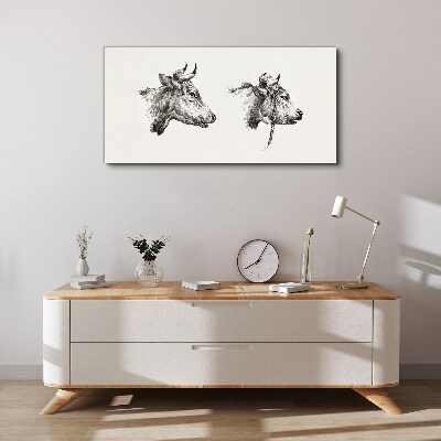Tableau imprimé sur toile Portrait de deux vaches