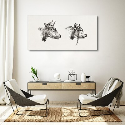 Tableau imprimé sur toile Portrait de deux vaches