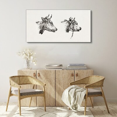 Tableau imprimé sur toile Portrait de deux vaches